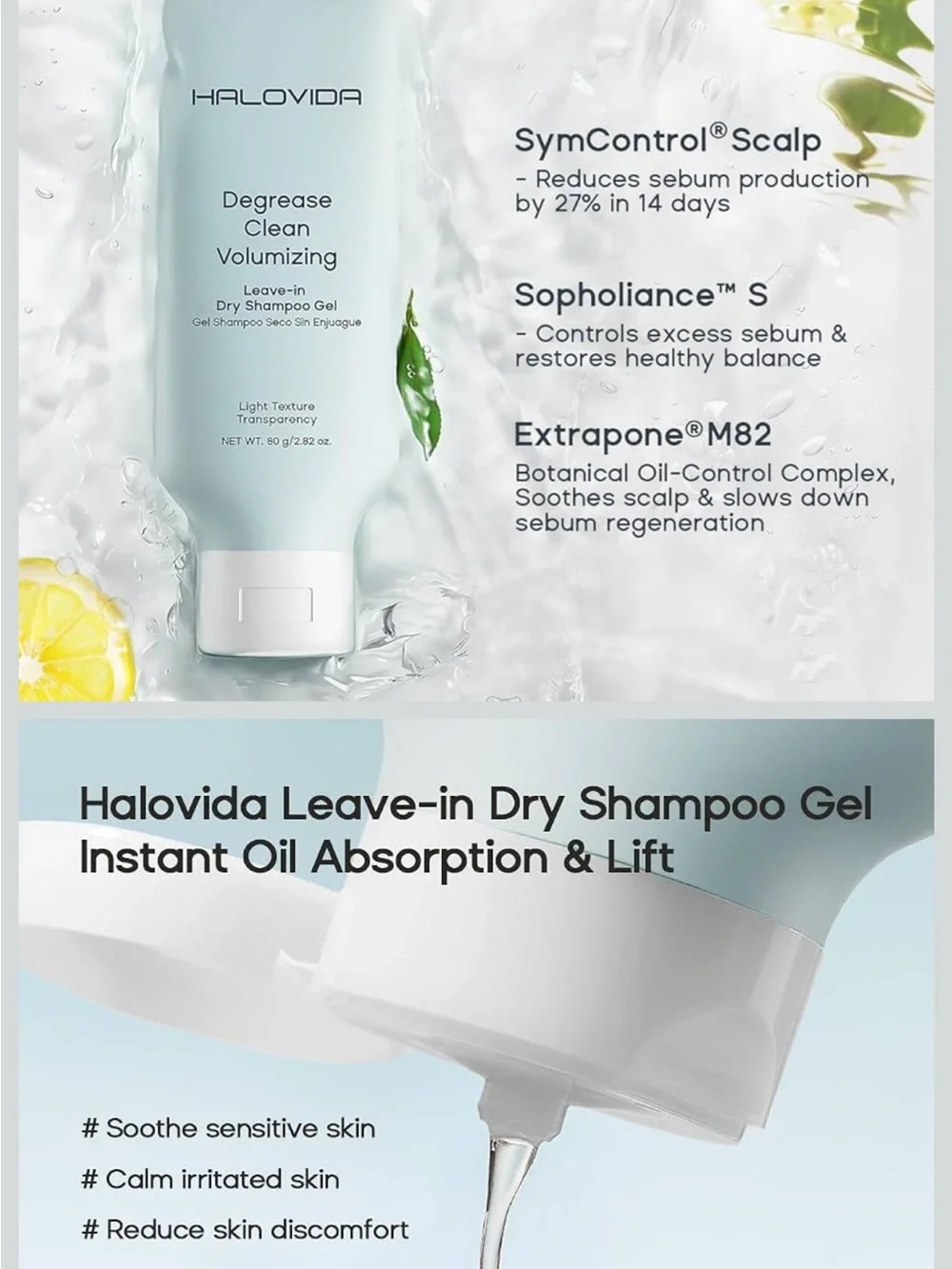 5/$25 NWT Halovida dry shampoo gel